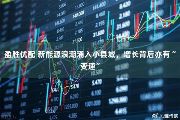 盈胜优配 新能源浪潮涌入小县城，增长背后亦有“变速”